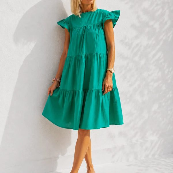 Robe Trapèze Manche Bouffante