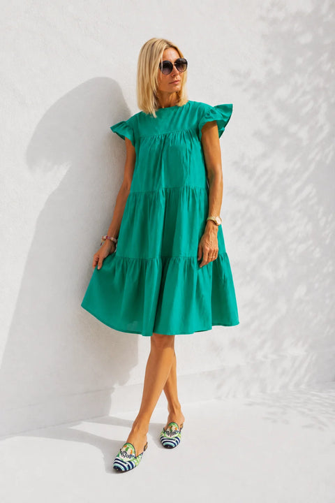 Robe Trapèze Manche Bouffante