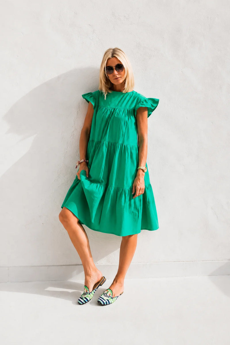 Robe Trapèze Manche Bouffante