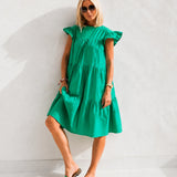 Robe Trapèze Manche Bouffante