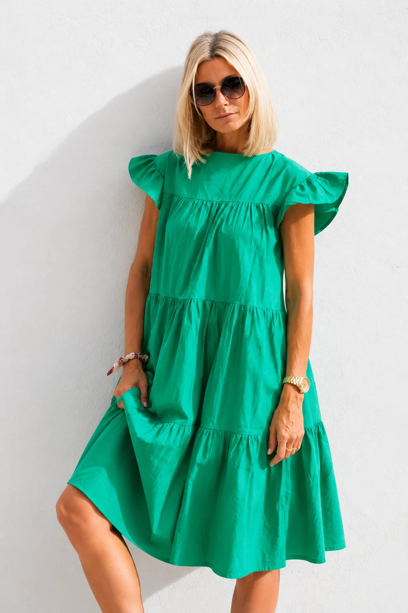 Robe Trapèze Manche Bouffante