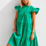 Robe Trapèze Manche Bouffante
