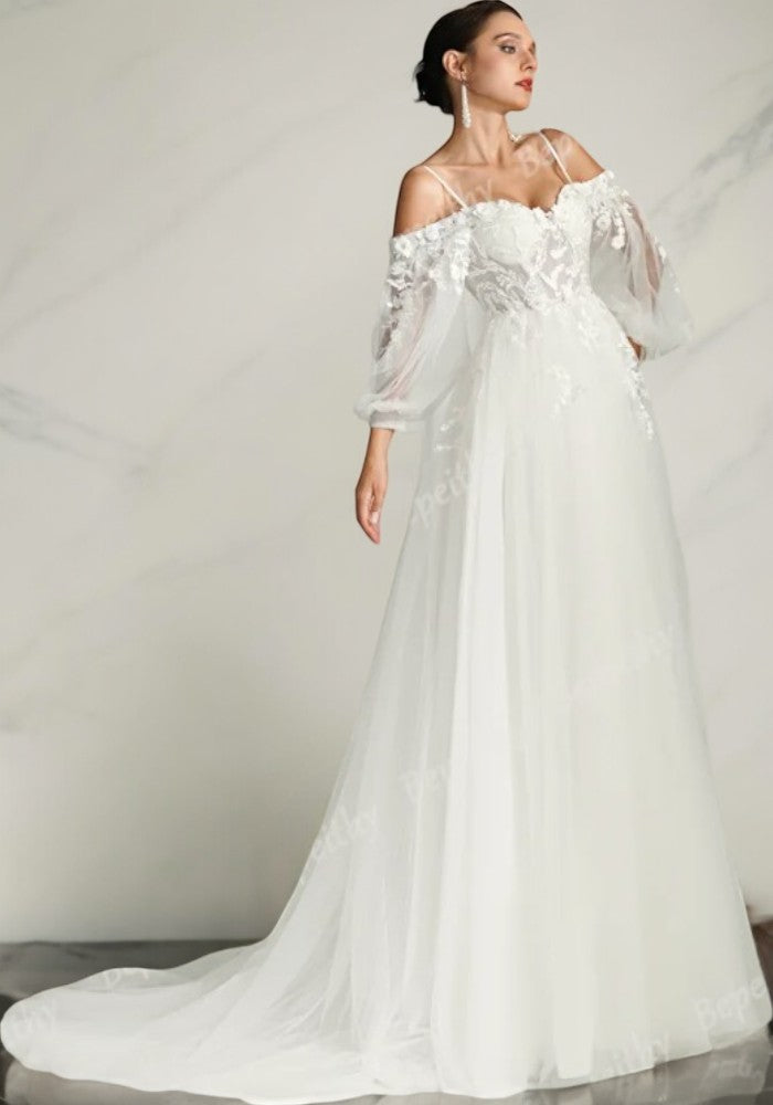 Robe trapèze mariage chic