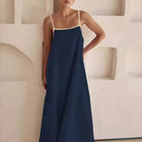 Robe trapèze minimaliste couleur bleu