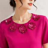 Robe trapèze rose