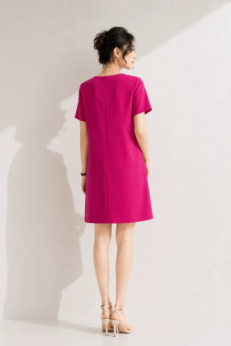 Robe trapèze rose
