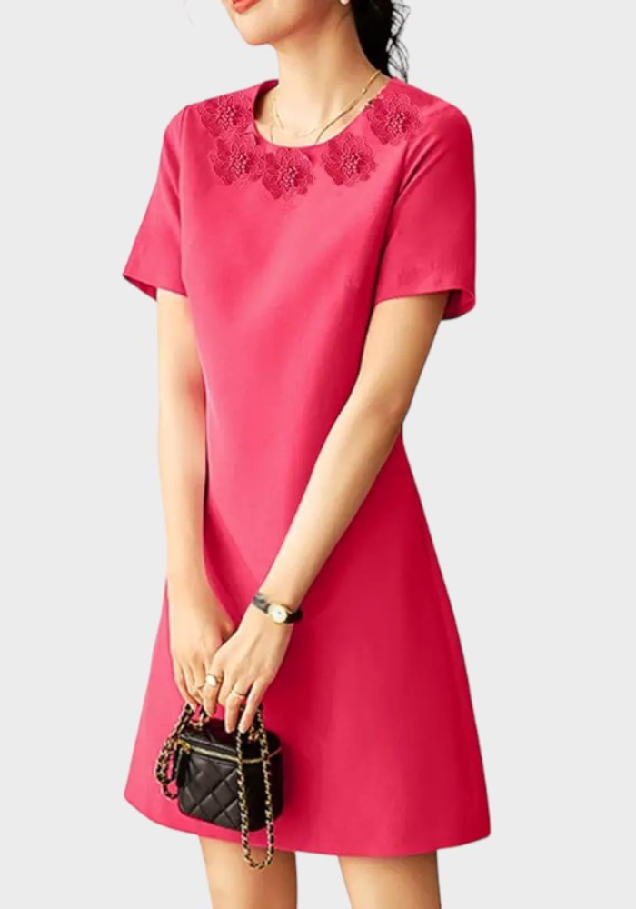 Robe trapèze rose femme