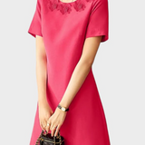 Robe trapèze rose femme