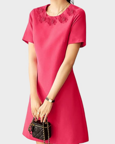 Robe trapèze rose femme