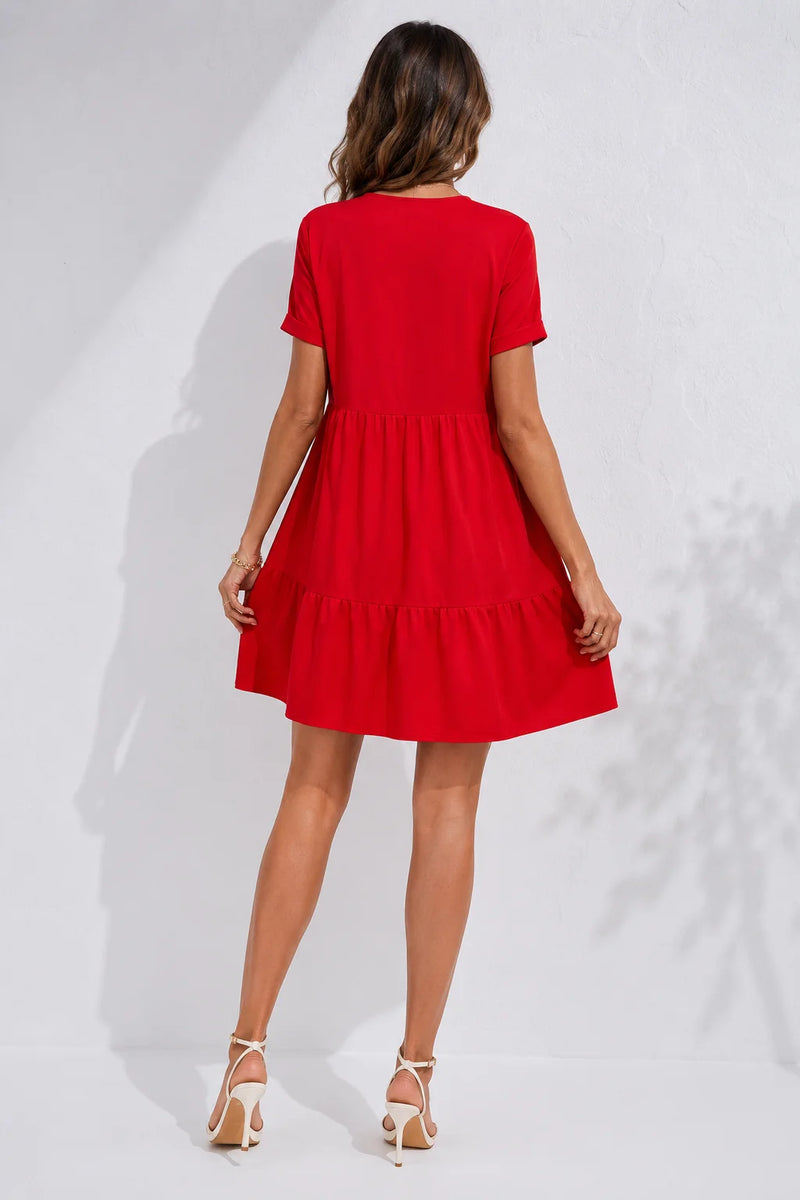 Robe Trapèze Rouge Femme