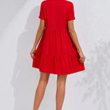 Robe Trapèze Rouge Femme