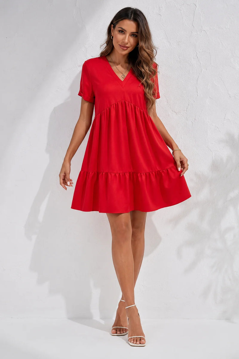Robe Trapèze Rouge Femme