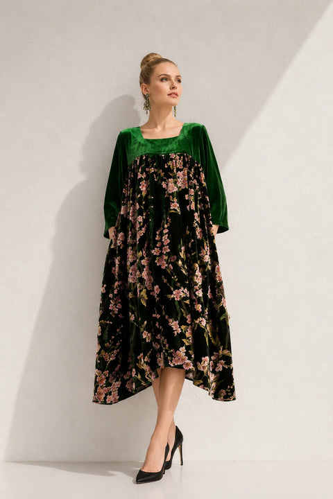 Robe trapèze velours