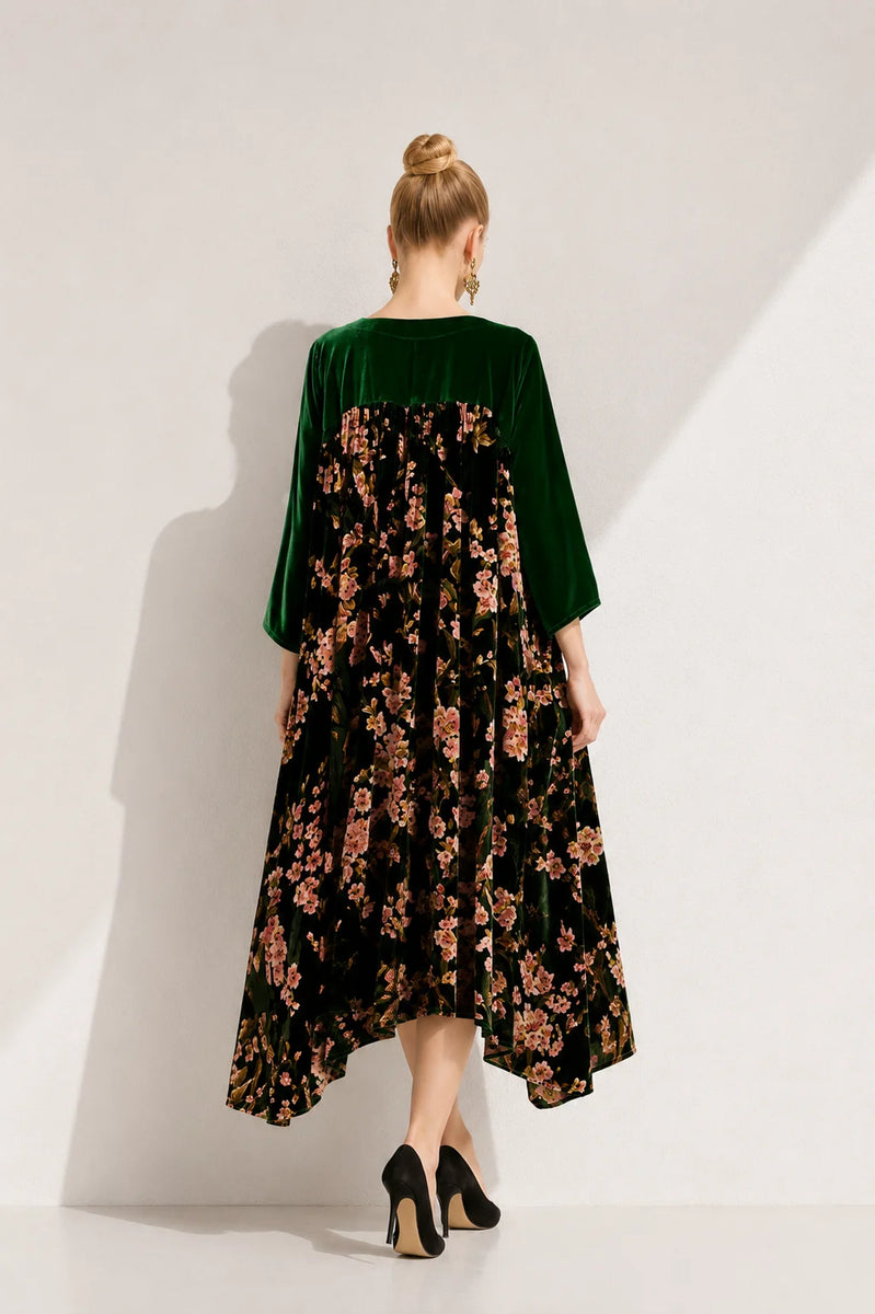 Robe trapèze velours