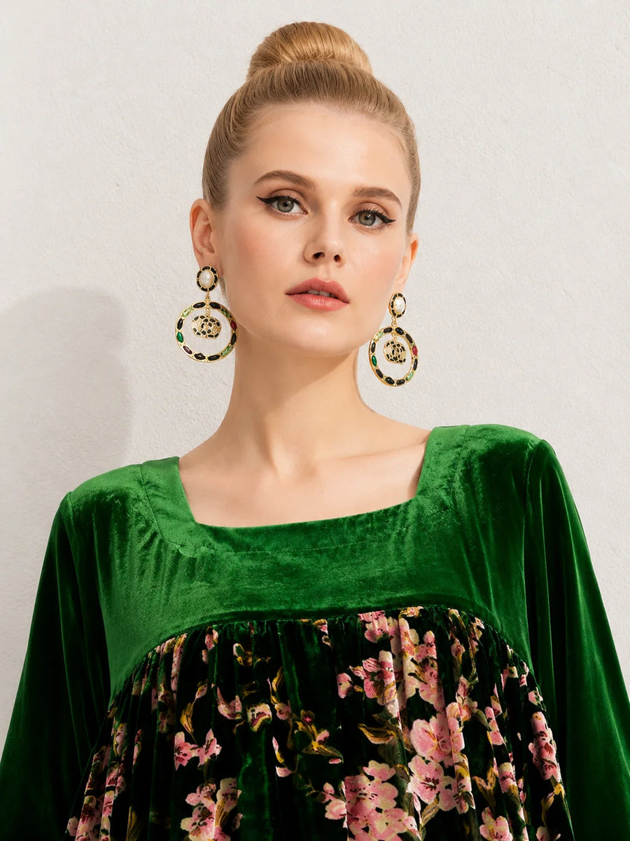 Robe trapèze velours