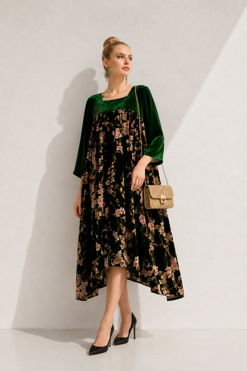 Robe trapèze velours