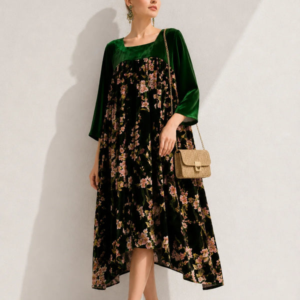 Robe trapèze velours