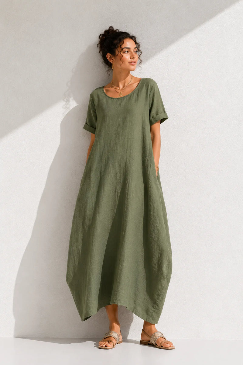 Robe trapèze verte
