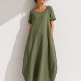 Robe trapèze verte
