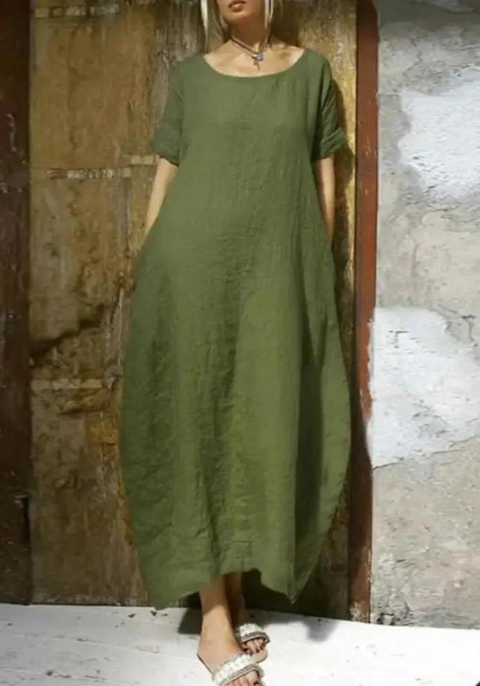 Robe trapèze verte