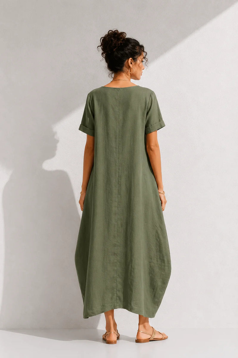 Robe trapèze verte