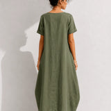 Robe trapèze verte