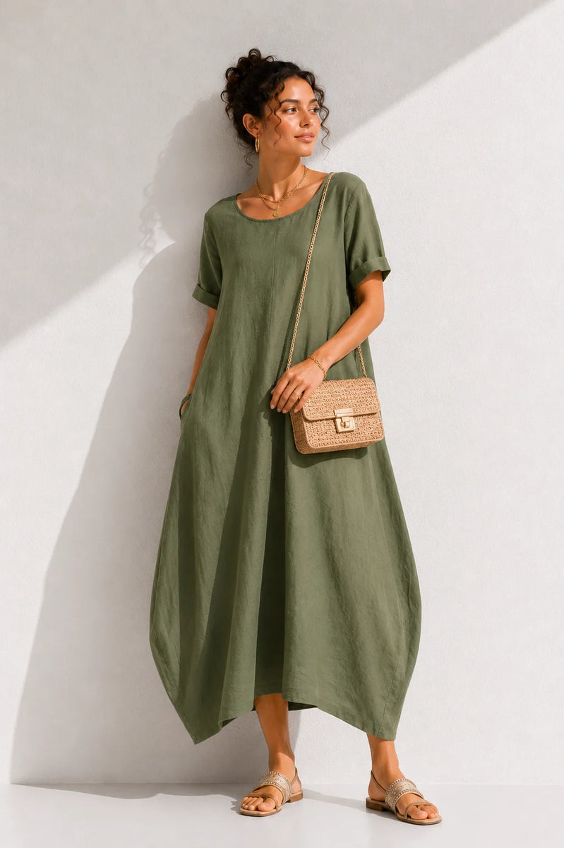 Robe trapèze verte