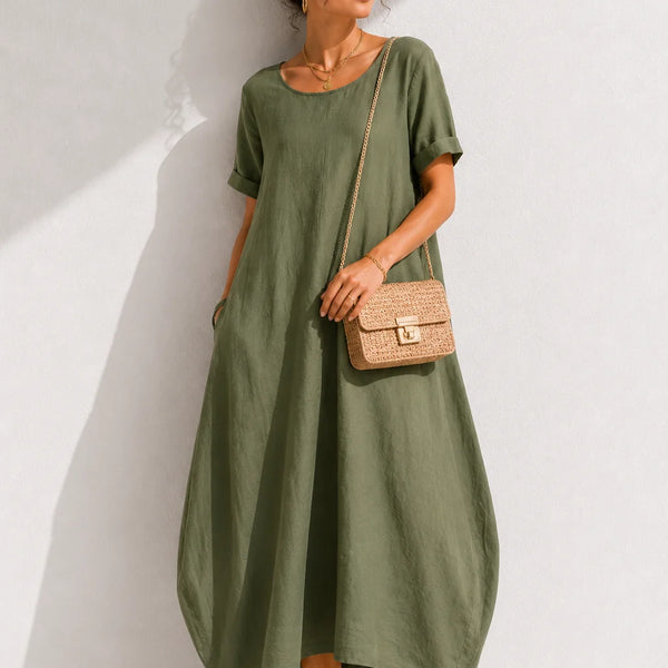 Robe trapèze verte