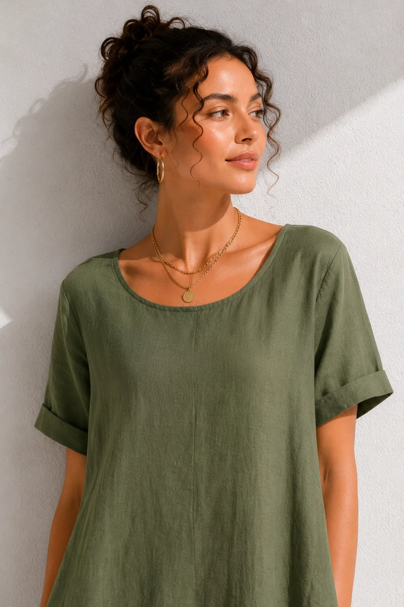 Robe trapèze verte